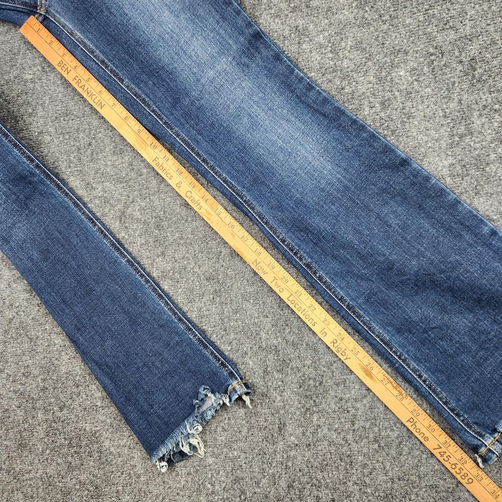 Judy Blue Bootcut Jeans Womens 7/28 Medium Wash Mid Rise Distressed Fringe Denim - Picture 7 of 9